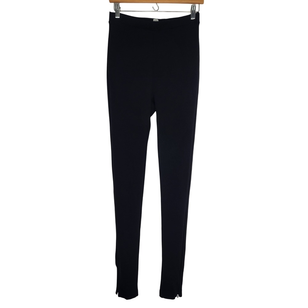 Toteme Black M Zip Leggings High Rise Slim Fit‎ Ankle Zip Pants 211-238-774
